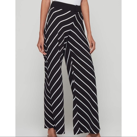 Bar III Pants - BAR III Size 4 Black Stripe Wide Leg Pants